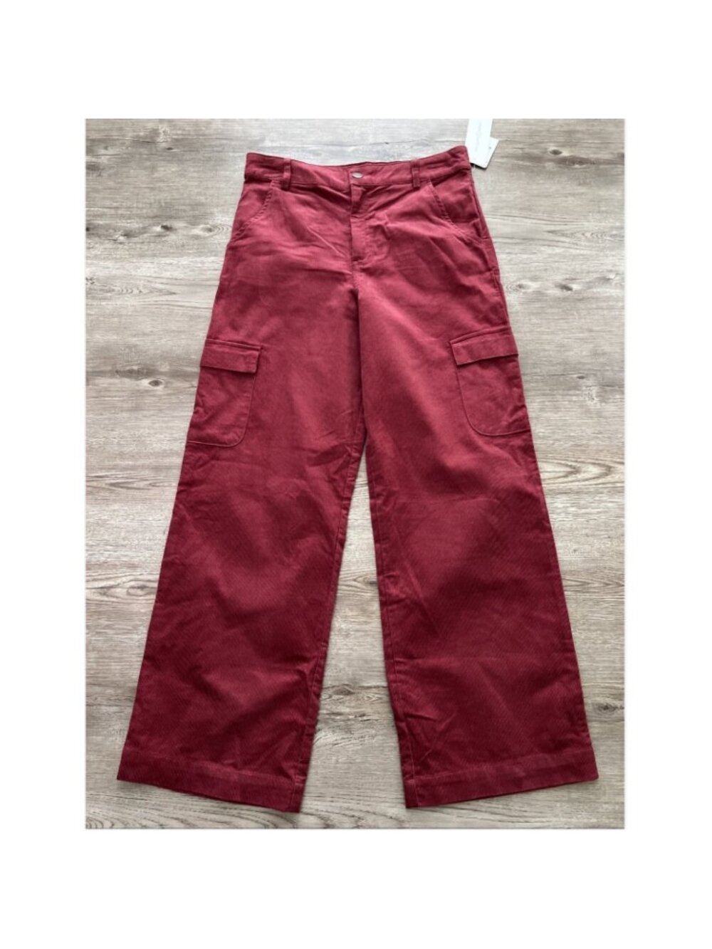 Treasure Bond Wide Leg Corduroy Pants Girls 14 Berry Red Full Length Cargo NWT